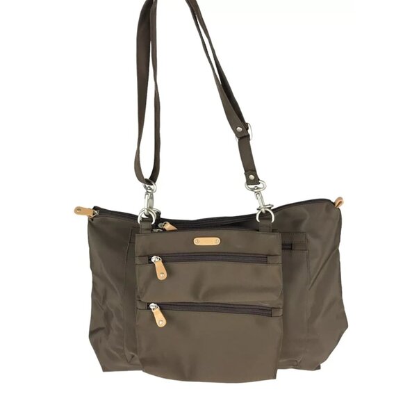 MaggiB Womens‎ Brown Detachable Adjustable Strap Outer Pockets Shoulder Bag - Picture 7 of 10
